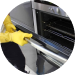 Washing the oven
